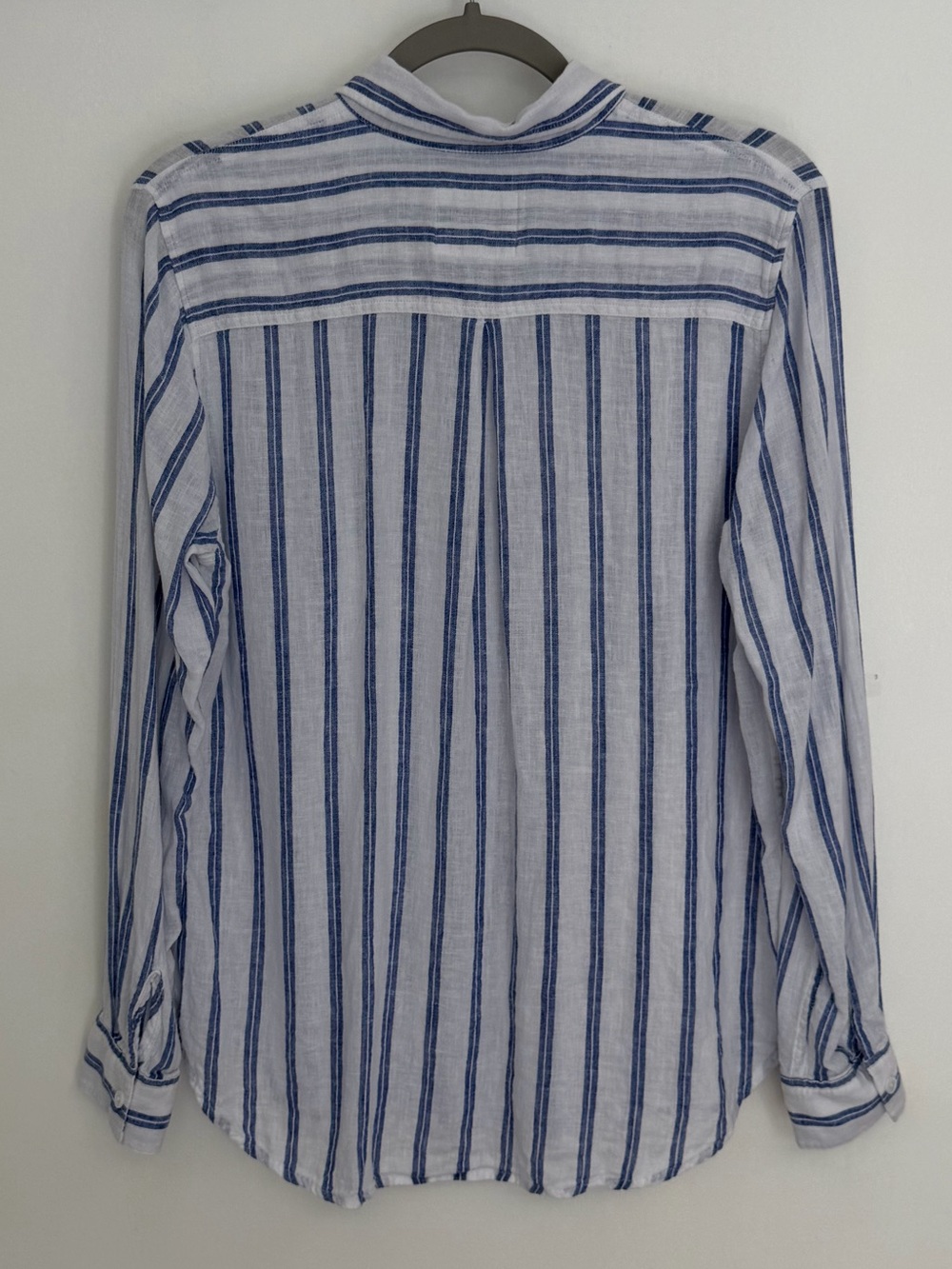 Rails "Charli" Villa Stripe Blue White Linen Blend Button Down Shirt Lightweight - Picture 10 of 17